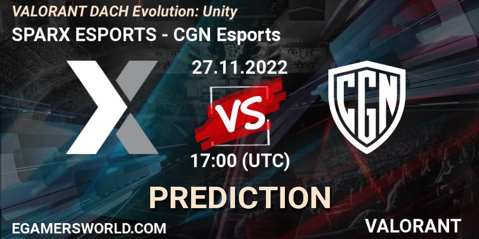 Prognoza SPARX ESPORTS - CGN Esports. 27.11.22, VALORANT, VALORANT DACH Evolution: Unity