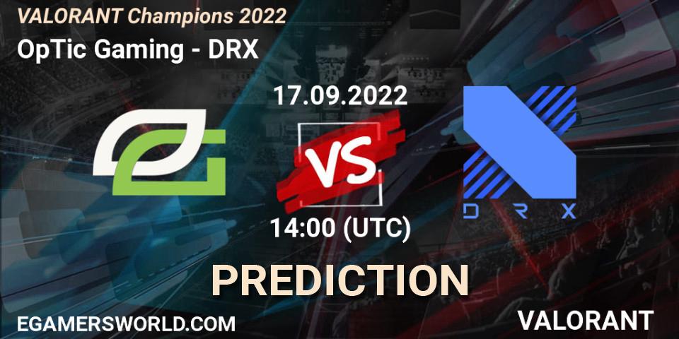 Prognoza OpTic Gaming - DRX. 17.09.22, VALORANT, VALORANT Champions 2022