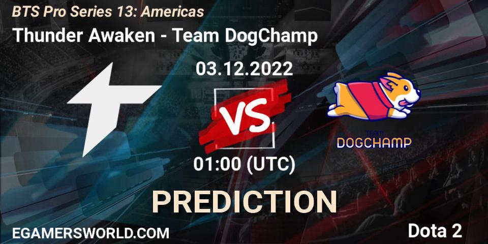 Prognoza Thunder Awaken - Team DogChamp. 03.12.22, Dota 2, BTS Pro Series 13: Americas