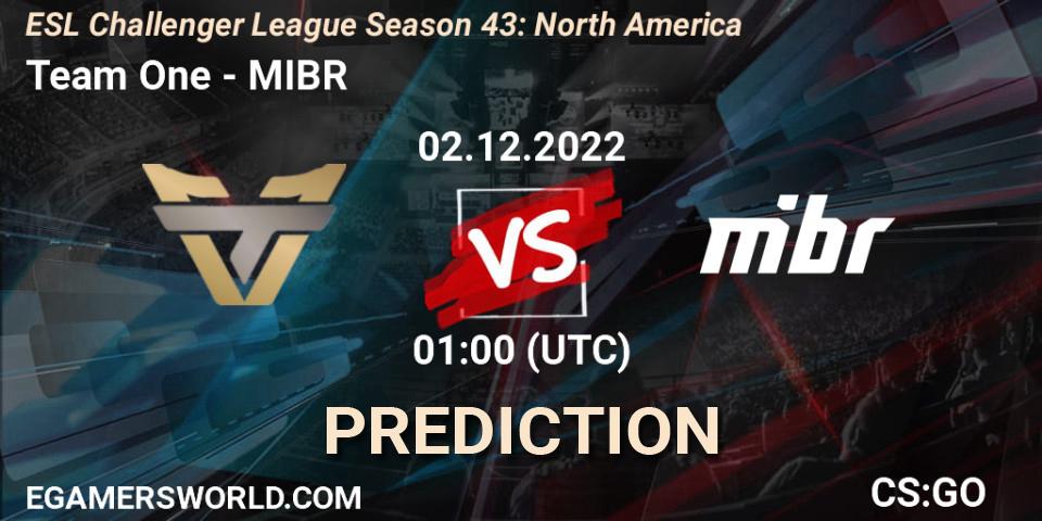Prognoza Team One - MIBR. 02.12.22, CS2 (CS:GO), ESL Challenger League Season 43: North America