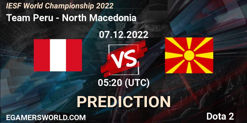 Prognoza Team Peru - North Macedonia. 07.12.22, Dota 2, IESF World Championship 2022 