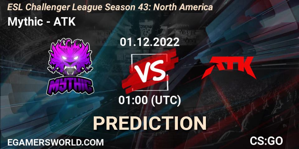 Prognoza Mythic - ATK. 01.12.22, CS2 (CS:GO), ESL Challenger League Season 43: North America