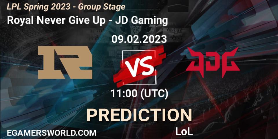 Prognoza Royal Never Give Up - JD Gaming. 09.02.23, LoL, LPL Spring 2023 - Group Stage