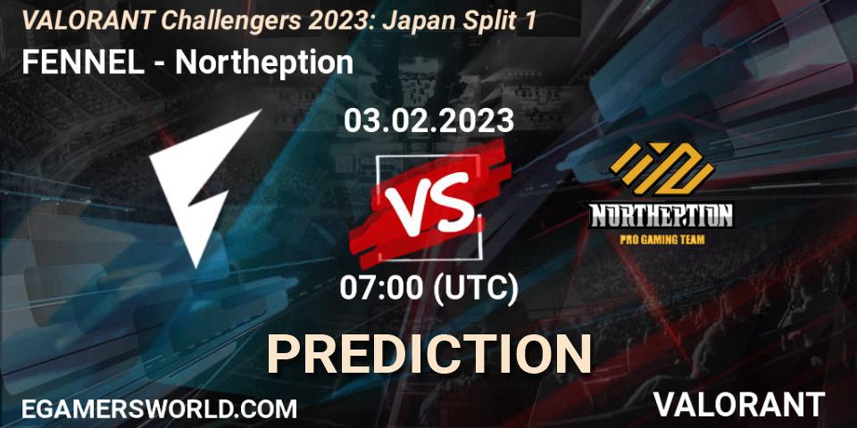 Prognoza FENNEL - Northeption. 03.02.23, VALORANT, VALORANT Challengers 2023: Japan Split 1