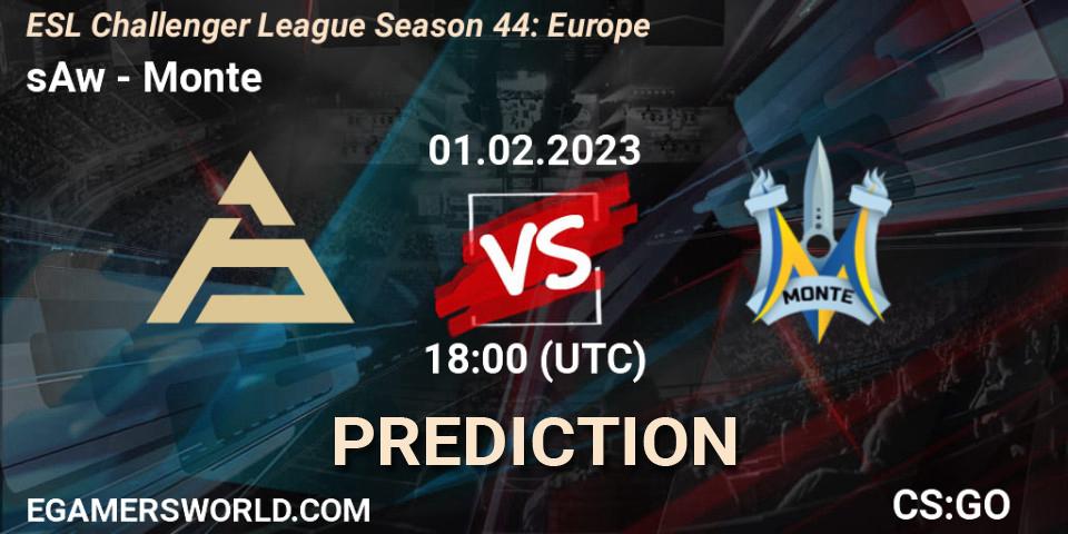 Prognoza sAw - Monte. 01.02.23, CS2 (CS:GO), ESL Challenger League Season 44: Europe