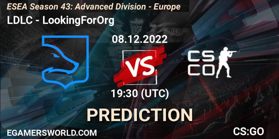 Prognoza LDLC - LookingForOrg. 08.12.22, CS2 (CS:GO), ESEA Season 43: Advanced Division - Europe