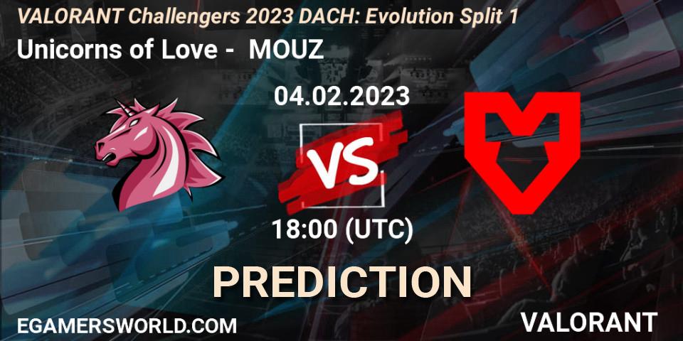 Prognoza Unicorns of Love - MOUZ. 04.02.23, VALORANT, VALORANT Challengers 2023 DACH: Evolution Split 1