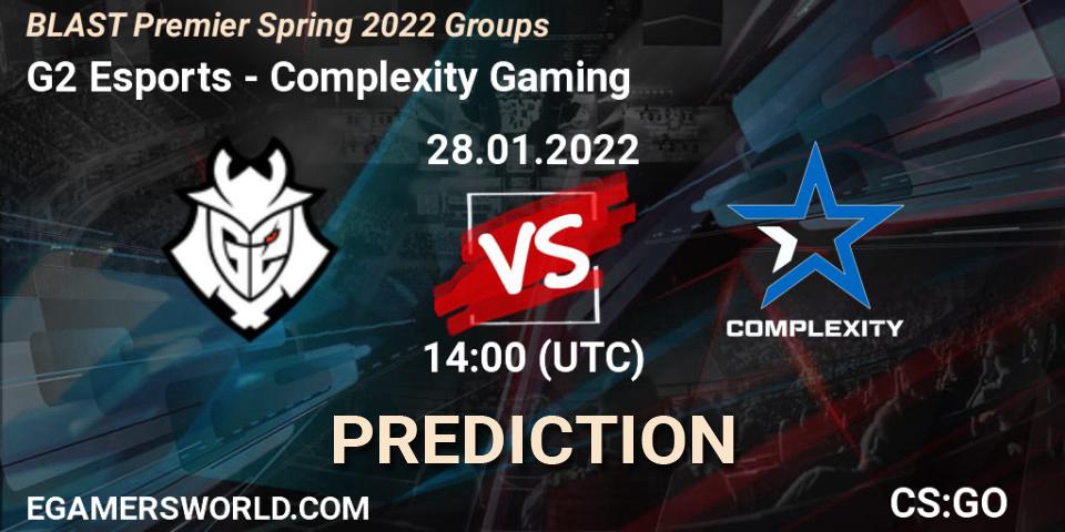 Prognoza G2 Esports - Complexity Gaming. 28.01.22, CS2 (CS:GO), BLAST Premier Spring Groups 2022