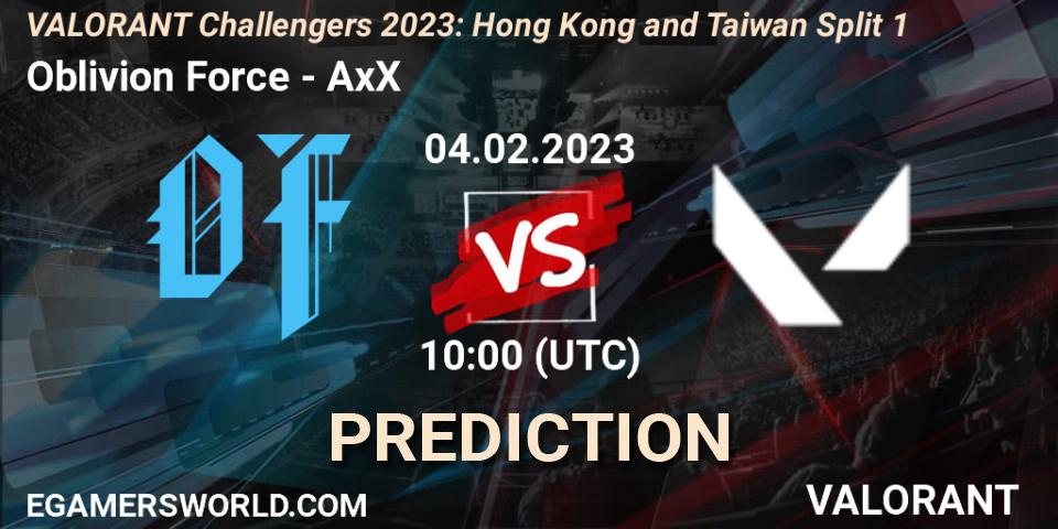 Prognoza Oblivion Force - AxX. 04.02.23, VALORANT, VALORANT Challengers 2023: Hong Kong and Taiwan Split 1