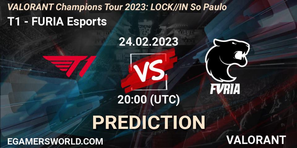 Prognoza T1 - FURIA Esports. 24.02.23, VALORANT, VALORANT Champions Tour 2023: LOCK//IN São Paulo