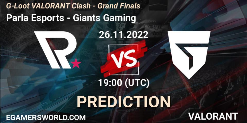 Prognoza Parla Esports - Giants Gaming. 26.11.22, VALORANT, G-Loot VALORANT Clash - Grand Finals