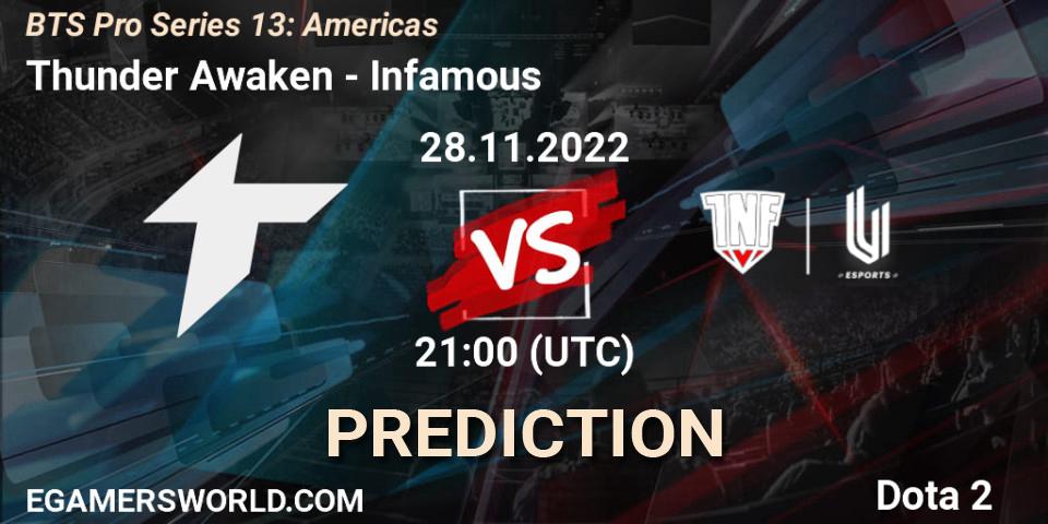 Prognoza Thunder Awaken - Infamous. 01.12.22, Dota 2, BTS Pro Series 13: Americas