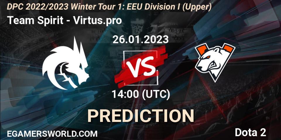 Prognoza Team Spirit - Virtus.pro. 26.01.23, Dota 2, DPC 2022/2023 Winter Tour 1: EEU Division I (Upper)
