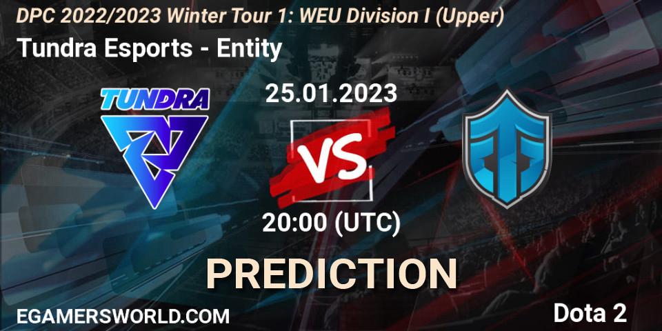 Prognoza Tundra Esports - Entity. 25.01.23, Dota 2, DPC 2022/2023 Winter Tour 1: WEU Division I (Upper)