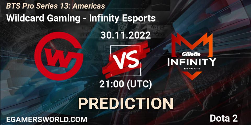 Prognoza Wildcard Gaming - Infinity Esports. 30.11.22, Dota 2, BTS Pro Series 13: Americas