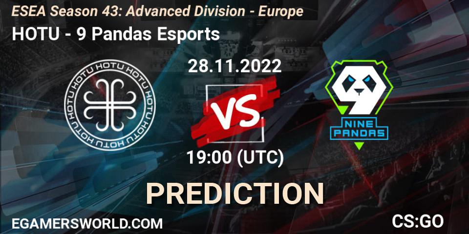 Prognoza HOTU - 9 Pandas Esports. 28.11.22, CS2 (CS:GO), ESEA Season 43: Advanced Division - Europe