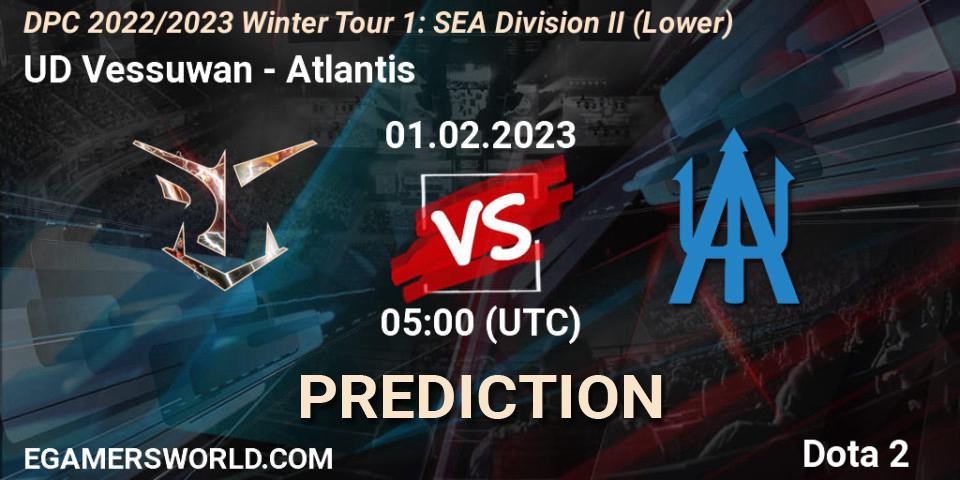 Prognoza UD Vessuwan - Atlantis. 01.02.23, Dota 2, DPC 2022/2023 Winter Tour 1: SEA Division II (Lower)