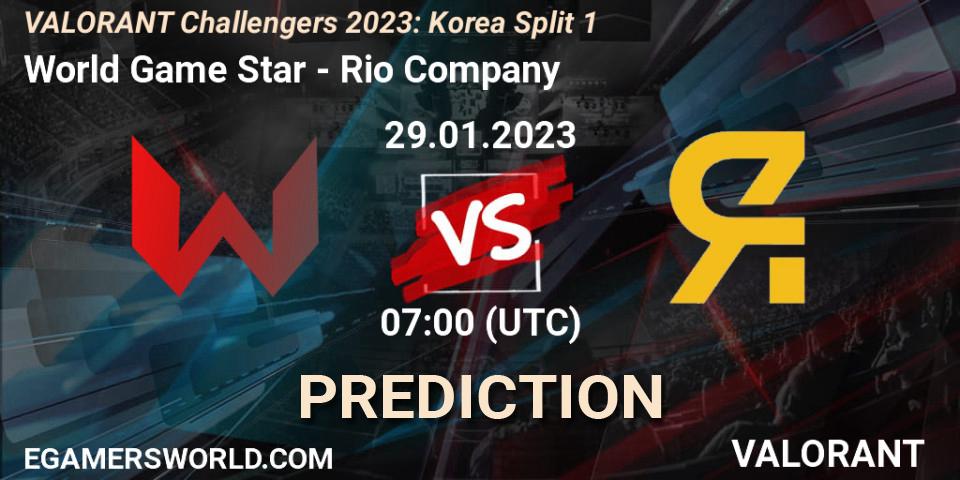Prognoza World Game Star - Rio Company. 29.01.23, VALORANT, VALORANT Challengers 2023: Korea Split 1