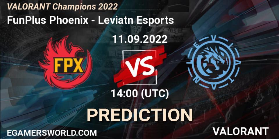Prognoza FunPlus Phoenix - Leviatán Esports. 11.09.22, VALORANT, VALORANT Champions 2022