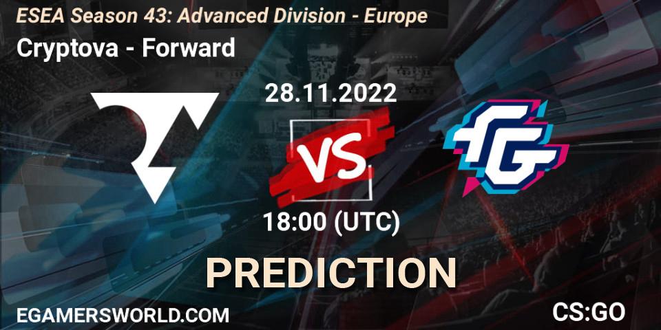 Prognoza Cryptova - Forward. 28.11.22, CS2 (CS:GO), ESEA Season 43: Advanced Division - Europe