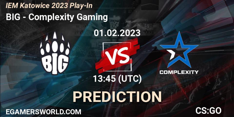 Prognoza BIG - Complexity Gaming. 01.02.23, CS2 (CS:GO), IEM Katowice 2023 Play-In
