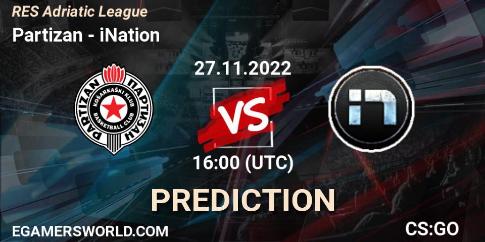 Prognoza Partizan - iNation. 27.11.22, CS2 (CS:GO), RES Adriatic League