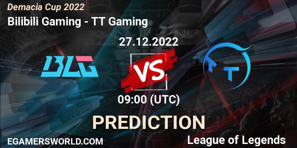 Prognoza Bilibili Gaming - TT Gaming. 27.12.22, LoL, Demacia Cup 2022