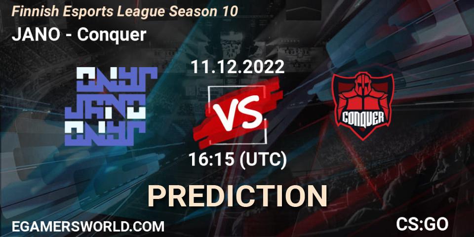 Prognoza JANO - Conquer. 11.12.22, CS2 (CS:GO), Finnish Esports League Season 10