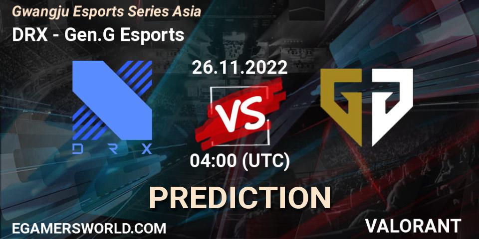Prognoza DRX - Gen.G Esports. 26.11.22, VALORANT, Gwangju Esports Series Asia