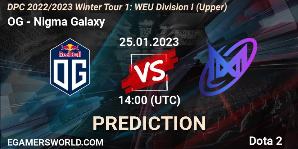 Prognoza OG - Nigma Galaxy. 25.01.23, Dota 2, DPC 2022/2023 Winter Tour 1: WEU Division I (Upper)