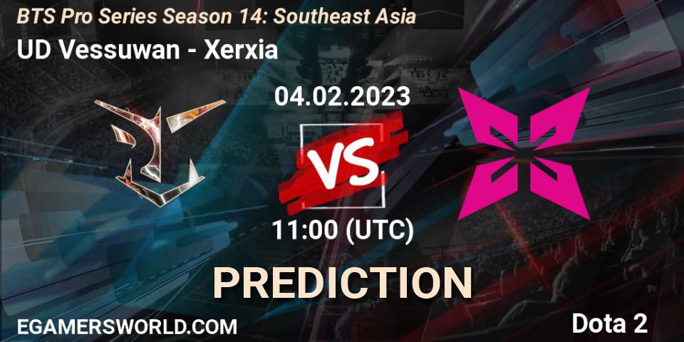 Prognoza UD Vessuwan - Xerxia. 04.02.23, Dota 2, BTS Pro Series Season 14: Southeast Asia