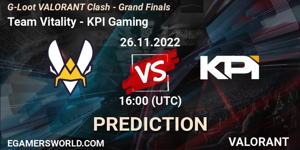 Prognoza Team Vitality - KPI Gaming. 26.11.22, VALORANT, G-Loot VALORANT Clash - Grand Finals