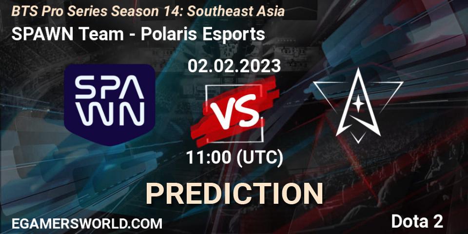 Prognoza SPAWN Team - Polaris Esports. 02.02.23, Dota 2, BTS Pro Series Season 14: Southeast Asia