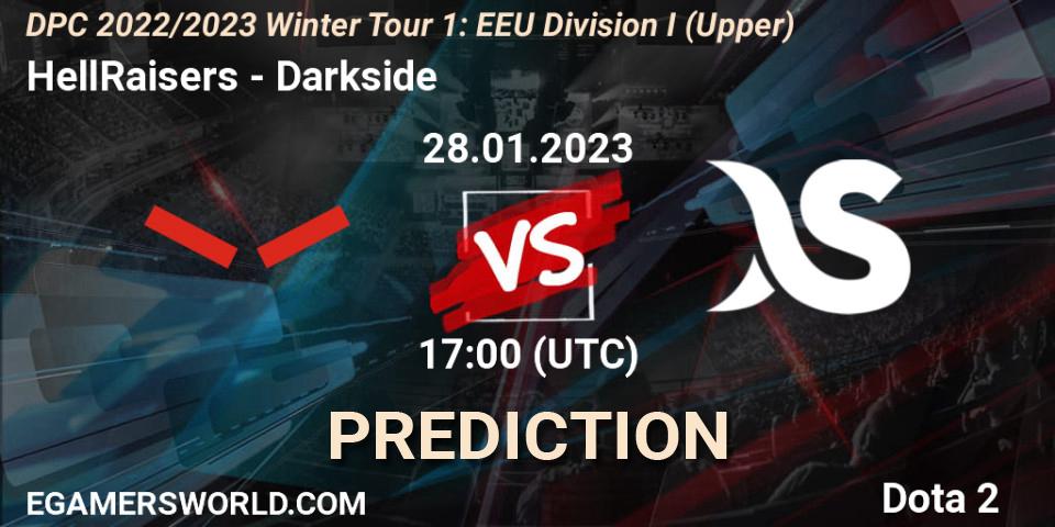 Prognoza HellRaisers - Darkside. 28.01.23, Dota 2, DPC 2022/2023 Winter Tour 1: EEU Division I (Upper)
