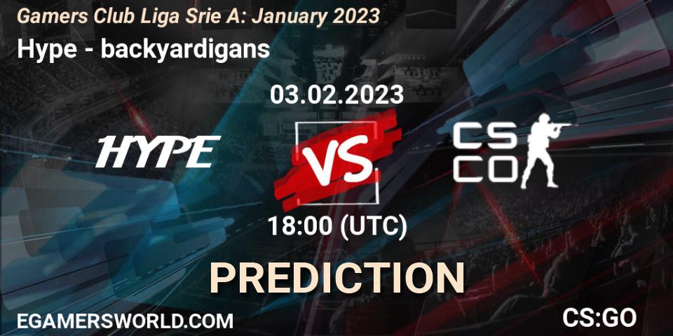 Prognoza Hype - backyardigans. 03.02.23, CS2 (CS:GO), Gamers Club Liga Série A: January 2023