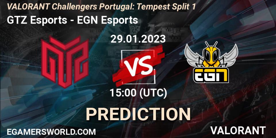 Prognoza GTZ Esports - EGN Esports. 29.01.23, VALORANT, VALORANT Challengers 2023 Portugal: Tempest Split 1