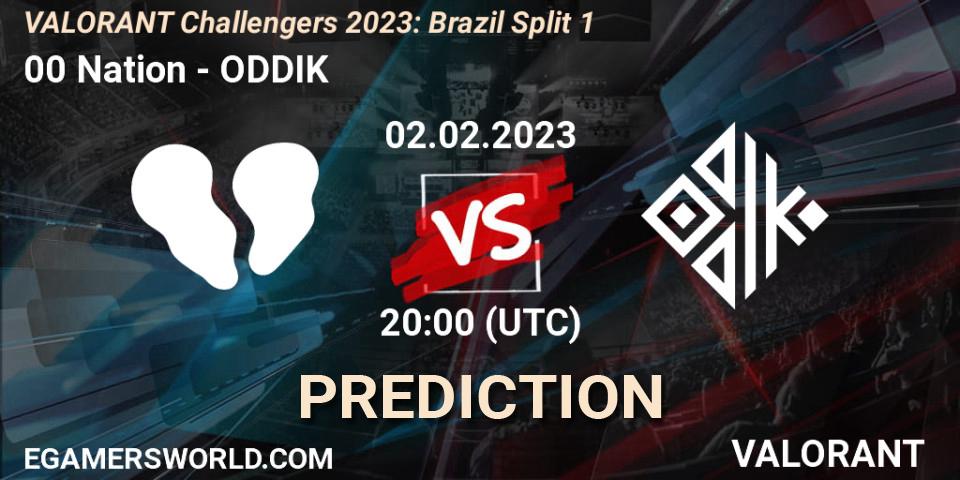 Prognoza 00 Nation - ODDIK. 02.02.23, VALORANT, VALORANT Challengers 2023: Brazil Split 1
