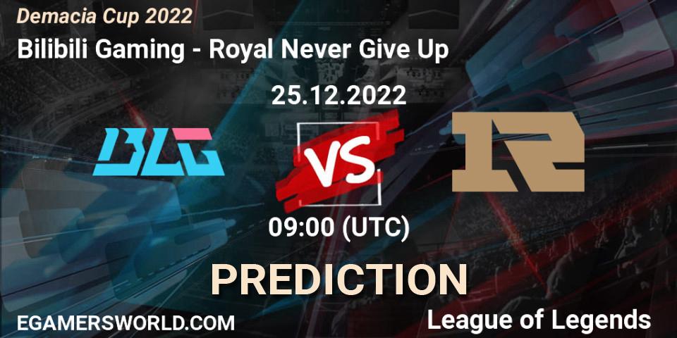 Prognoza Bilibili Gaming - Royal Never Give Up. 25.12.22, LoL, Demacia Cup 2022