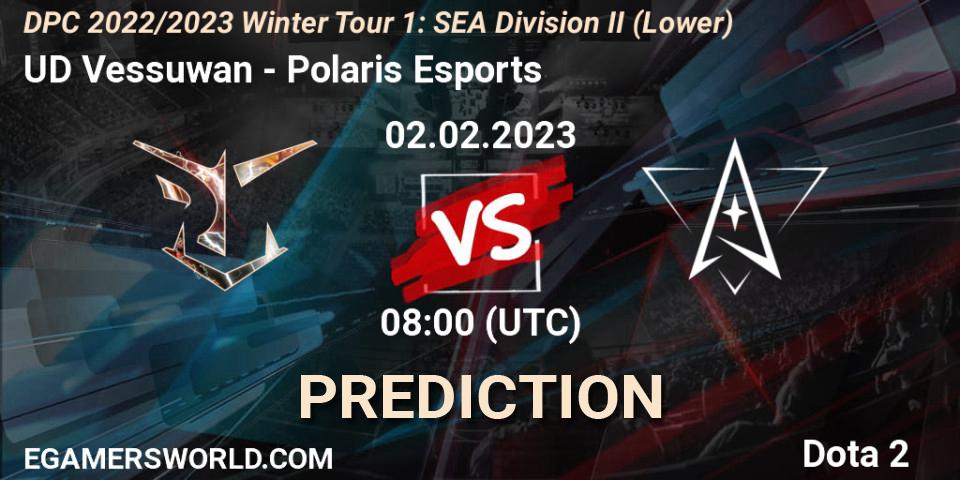 Prognoza UD Vessuwan - Polaris Esports. 03.02.23, Dota 2, DPC 2022/2023 Winter Tour 1: SEA Division II (Lower)