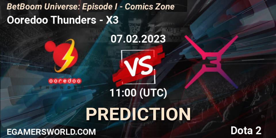 Prognoza Ooredoo Thunders - X3. 07.02.23, Dota 2, BetBoom Universe: Episode I - Comics Zone