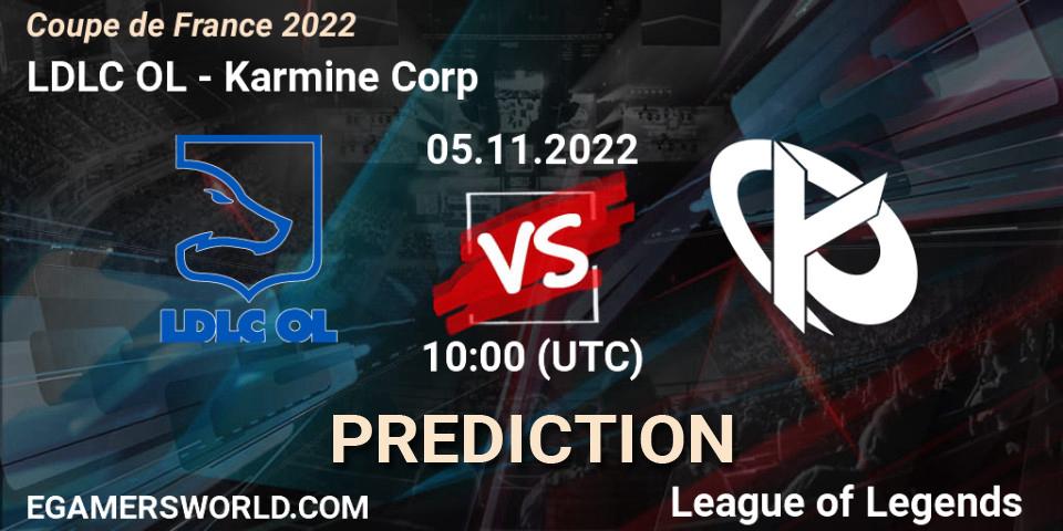 Prognoza LDLC OL - Karmine Corp. 05.11.22, LoL, Coupe de France 2022