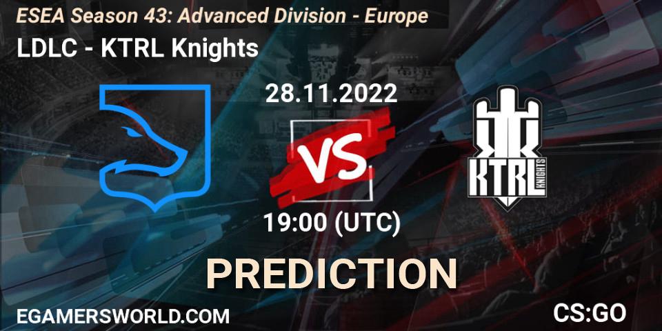 Prognoza LDLC - KTRL Knights. 28.11.22, CS2 (CS:GO), ESEA Season 43: Advanced Division - Europe
