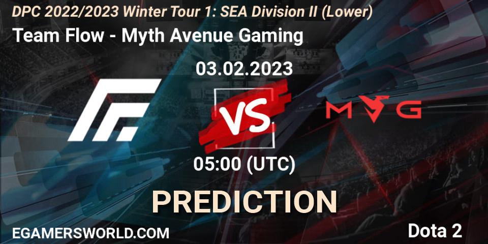 Prognoza Team Flow - Myth Avenue Gaming. 03.02.23, Dota 2, DPC 2022/2023 Winter Tour 1: SEA Division II (Lower)