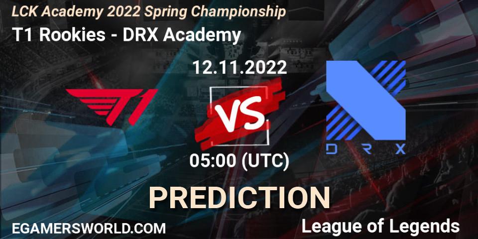 Prognoza T1 Rookies - DRX Academy. 12.11.22, LoL, LCK Academy 2022 Spring Championship
