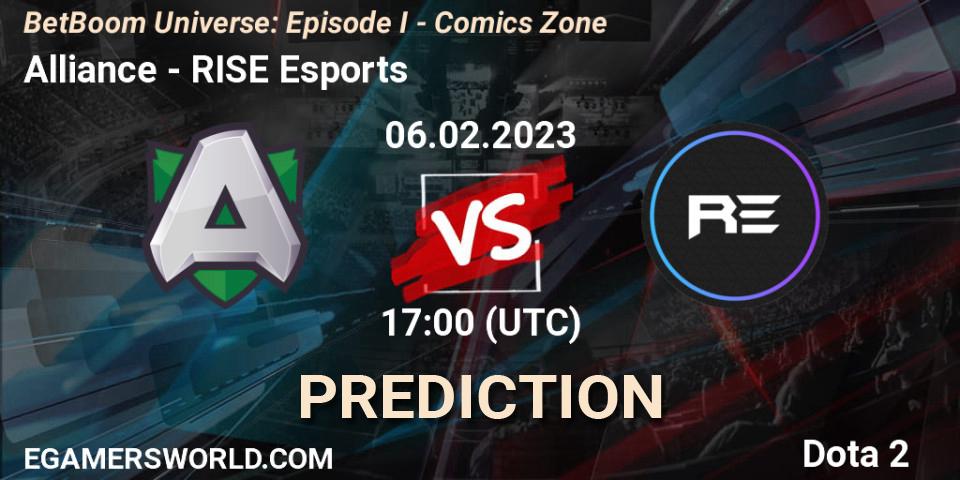 Prognoza Alliance - RISE Esports. 06.02.23, Dota 2, BetBoom Universe: Episode I - Comics Zone