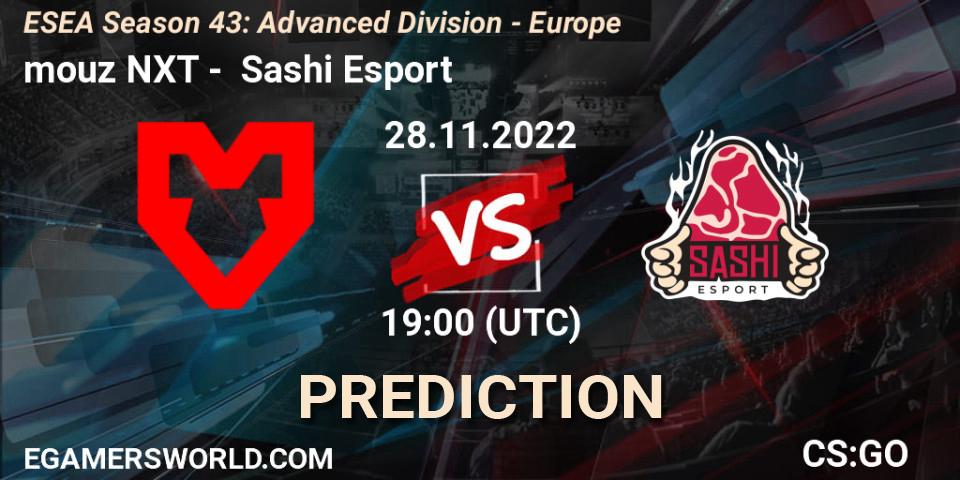 Prognoza mouz NXT - Sashi Esport. 28.11.22, CS2 (CS:GO), ESEA Season 43: Advanced Division - Europe