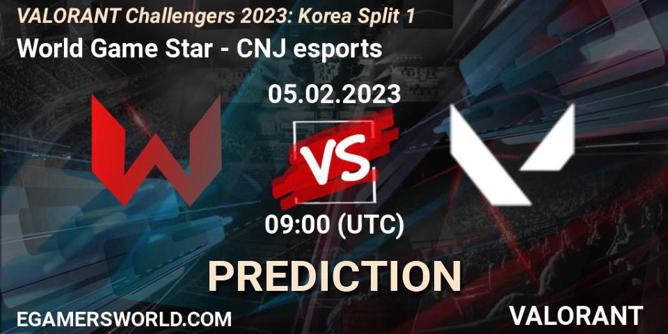 Prognoza World Game Star - CNJ Esports. 05.02.23, VALORANT, VALORANT Challengers 2023: Korea Split 1