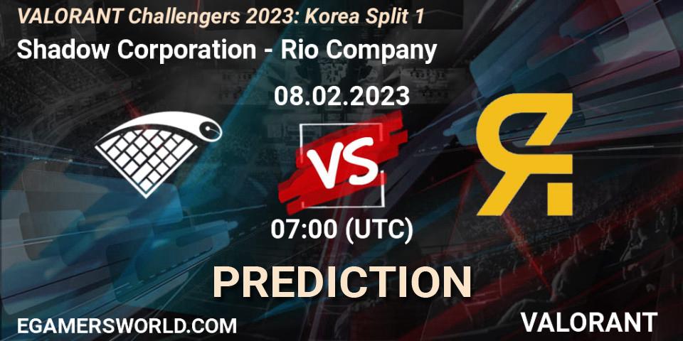 Prognoza Shadow Corporation - Rio Company. 08.02.23, VALORANT, VALORANT Challengers 2023: Korea Split 1