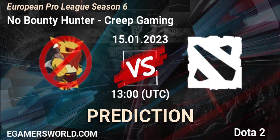 Prognoza No Bounty Hunter - Creep Gaming. 15.01.23, Dota 2, European Pro League Season 6