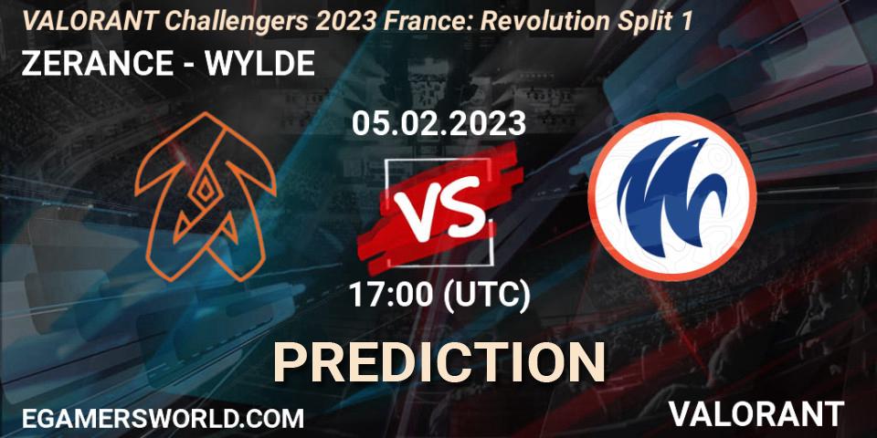 Prognoza ZERANCE - WYLDE. 05.02.23, VALORANT, VALORANT Challengers 2023 France: Revolution Split 1